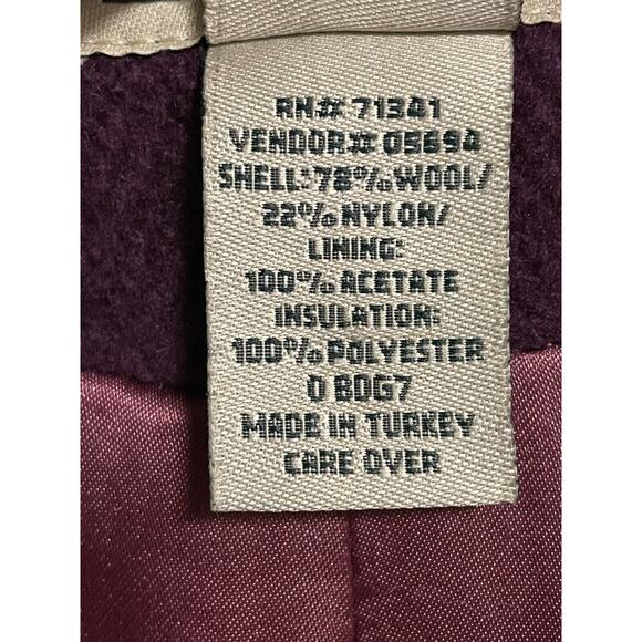 L.L. Bean Womens Wool Blend Toggle Hooded Coat Purple Size Medium - Picture 3 of 9
